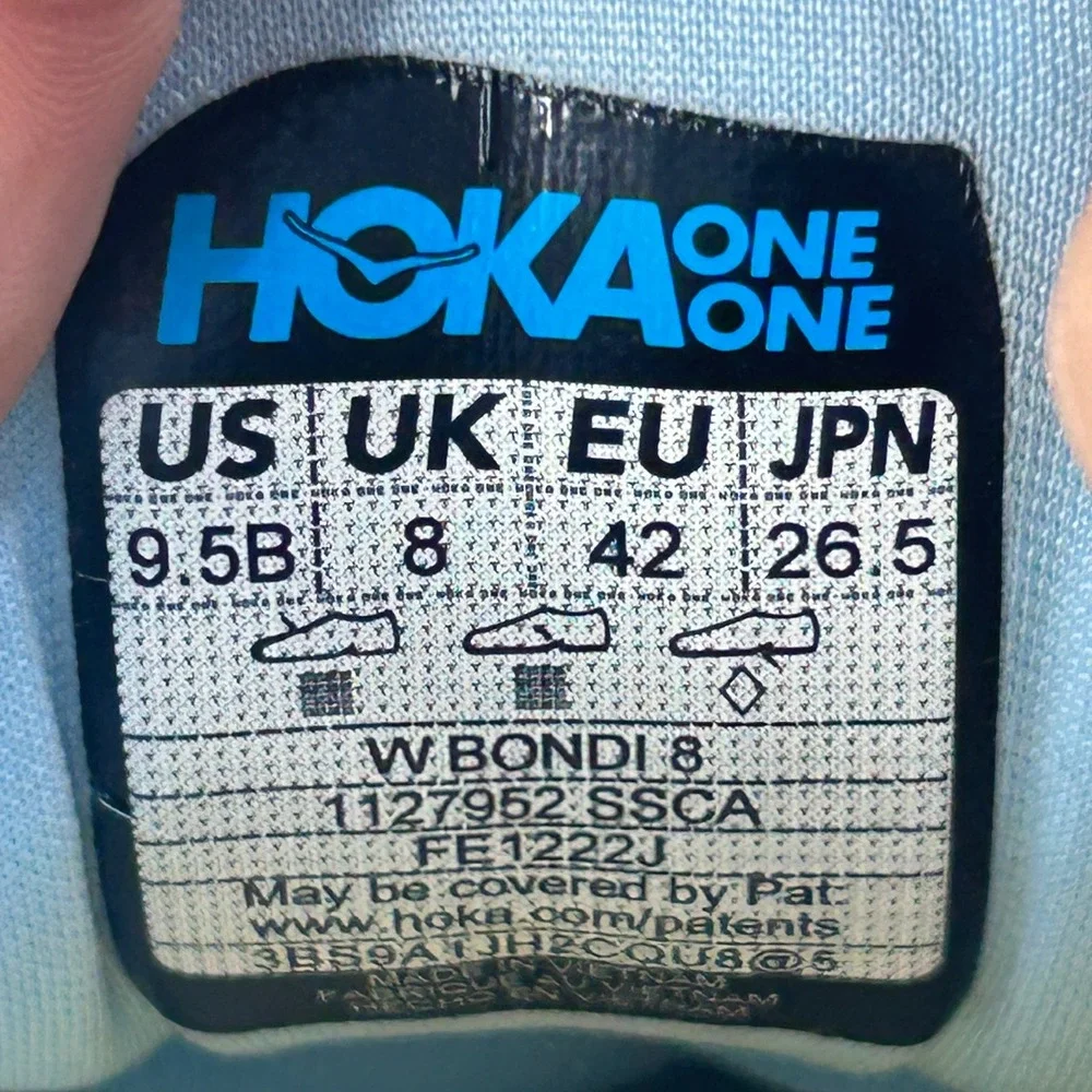 Hoka Bondi 8 Womens Running Shoes Blue Yellow Orange 1127952 SSCA Size 9.5 B